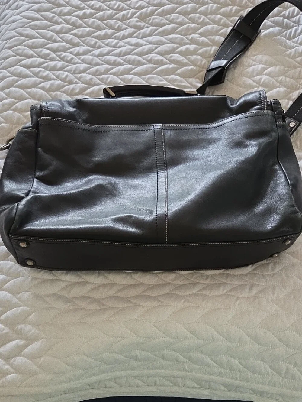 Coach Black Leather Shoulder Messenger Bag